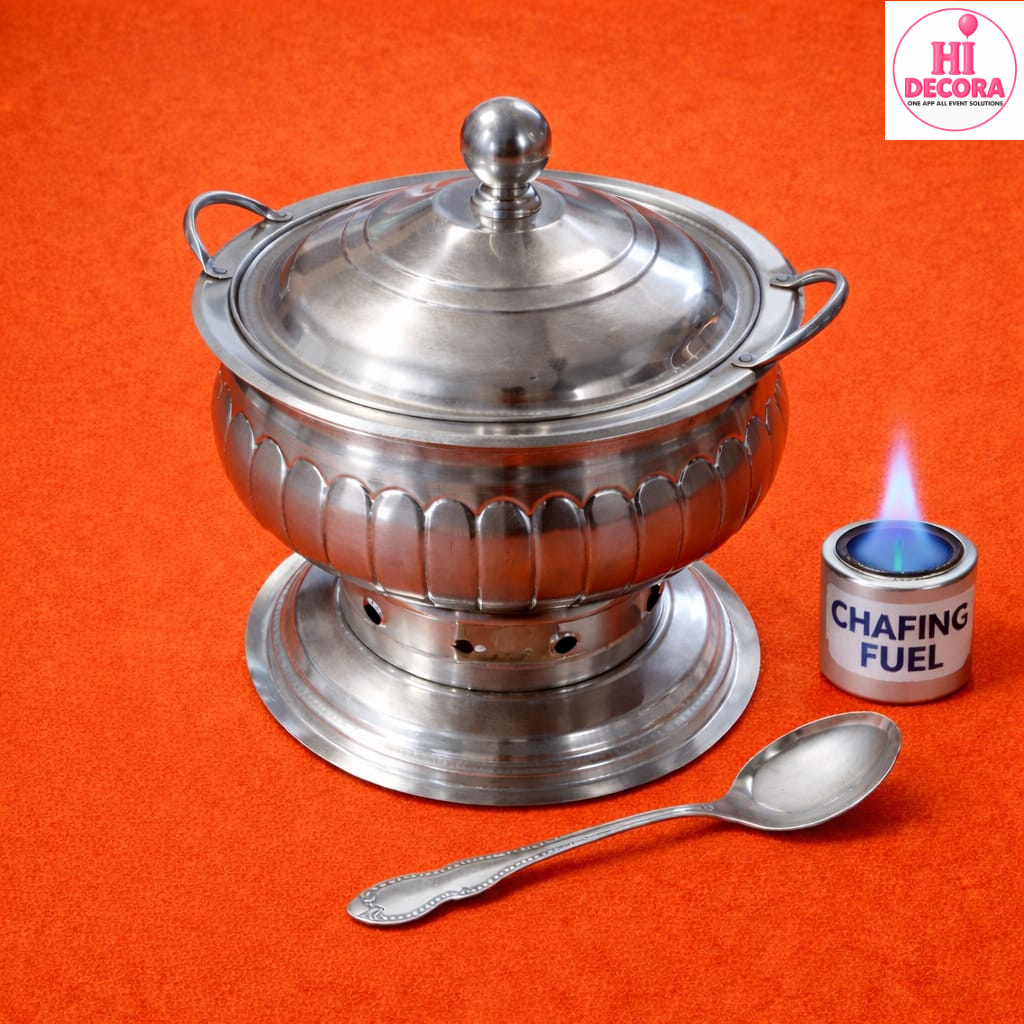Round Silver Chafing Dish 